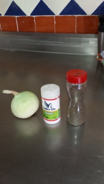 Salt, pepper and onion